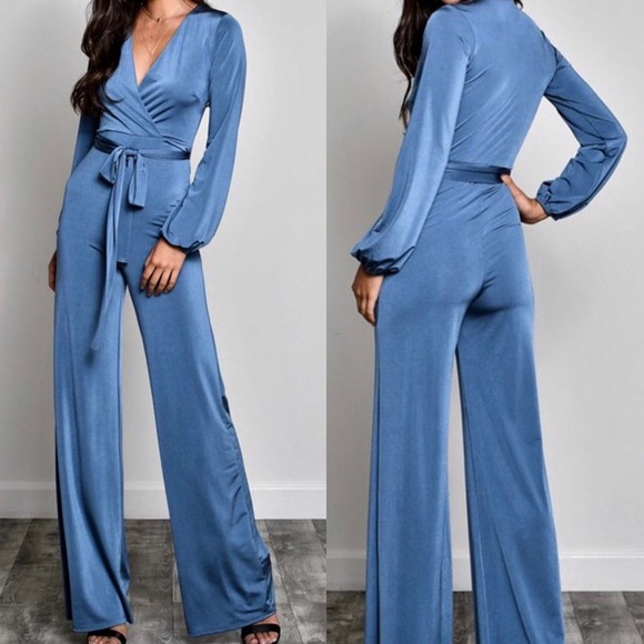 Other - LAST ONE! Blue jumpsuit with belt.